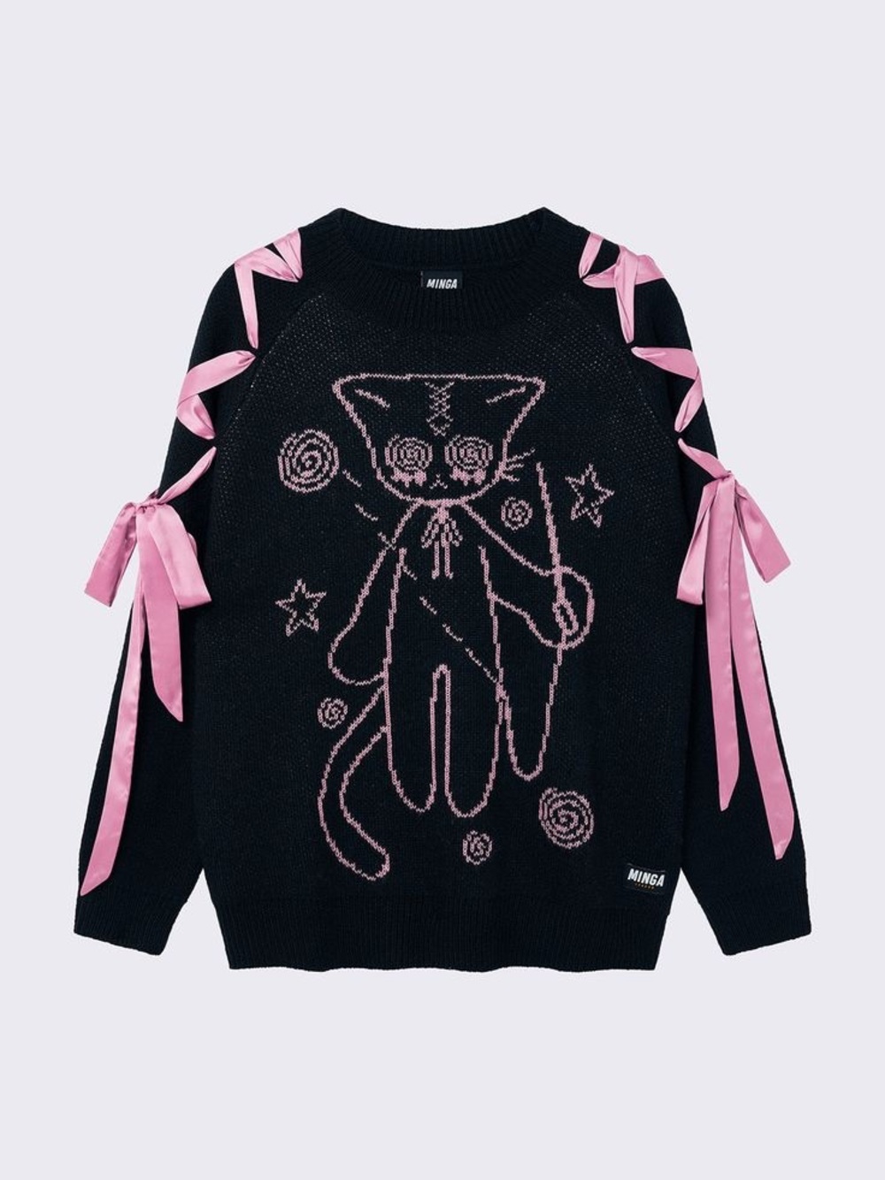ISO Minga London Crafty Kitty Lace Up Knit Jumper